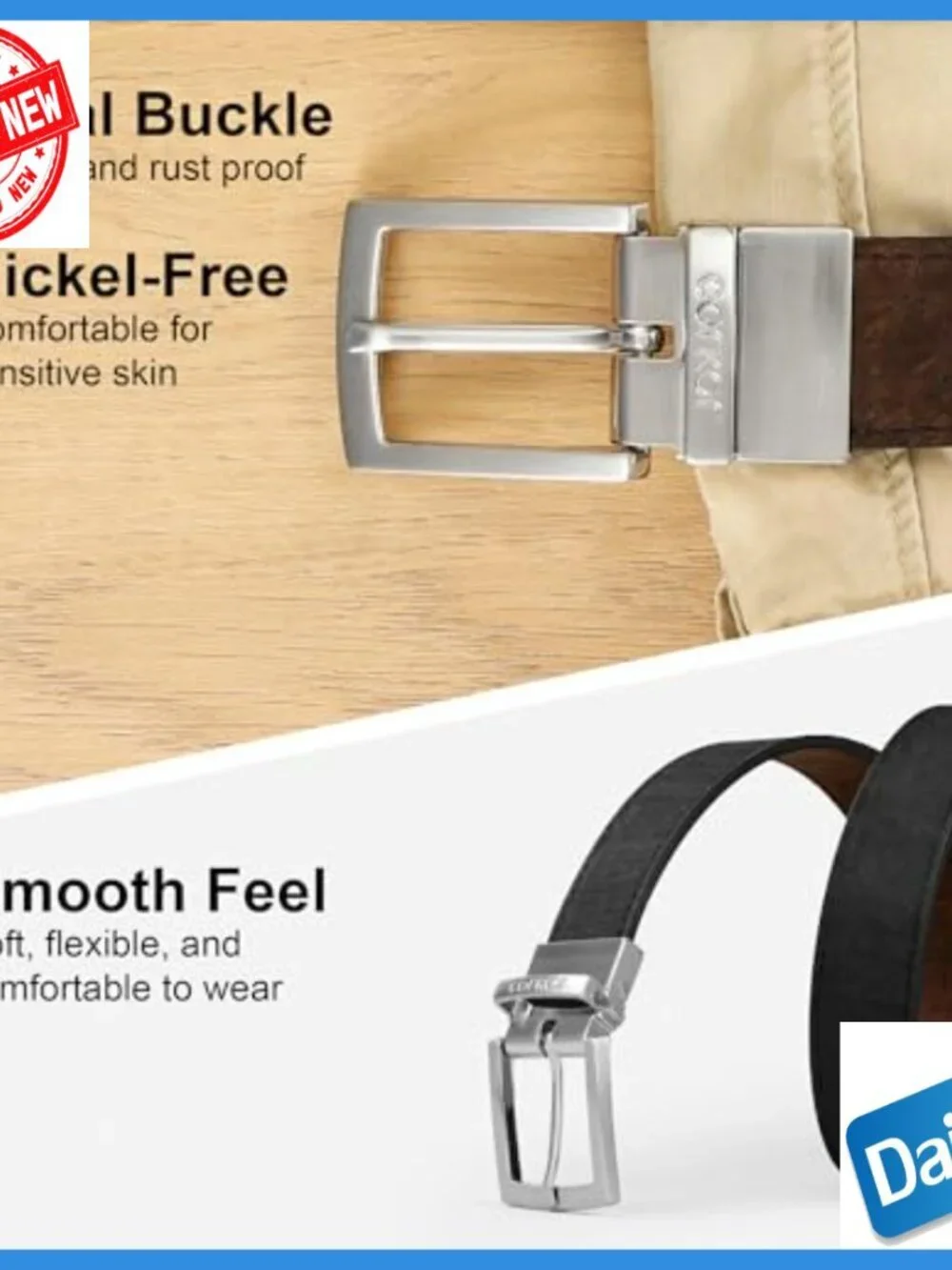 Reversible Vegan Leather Dress Belt 30mm Wide Adjustable Eco-Friendly